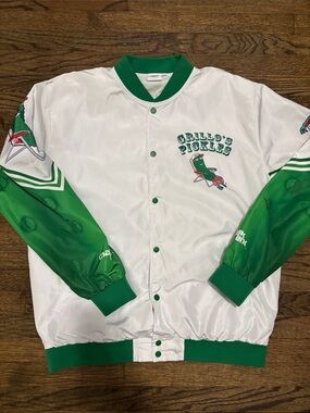 Grillo's Pickles White and Green Lightweight Jacket